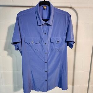 Eddie‎ Bauer Womens T2XL Button Down Short Sleeve Shirt Outdoor Top